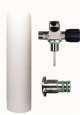 BTS 7 Litre 200 Bar White Luxfer Aluminium Cylinder with Right Handed DIN Valve & Blanking Plug S16416654