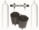 BTS 8 Litre 300 Bar DIN Steel Cylinder Twin Set with Boot & None Isolating Manifold S16816642