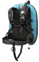 OMS Miami Blue/Black 32Lb-14.5Kg IQ Lite Harness Performance Mono Wing BC System Size XL S11618082
